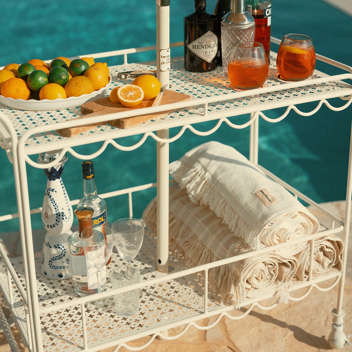 The Al Fresco Bar Cart - Antique White - Image 13