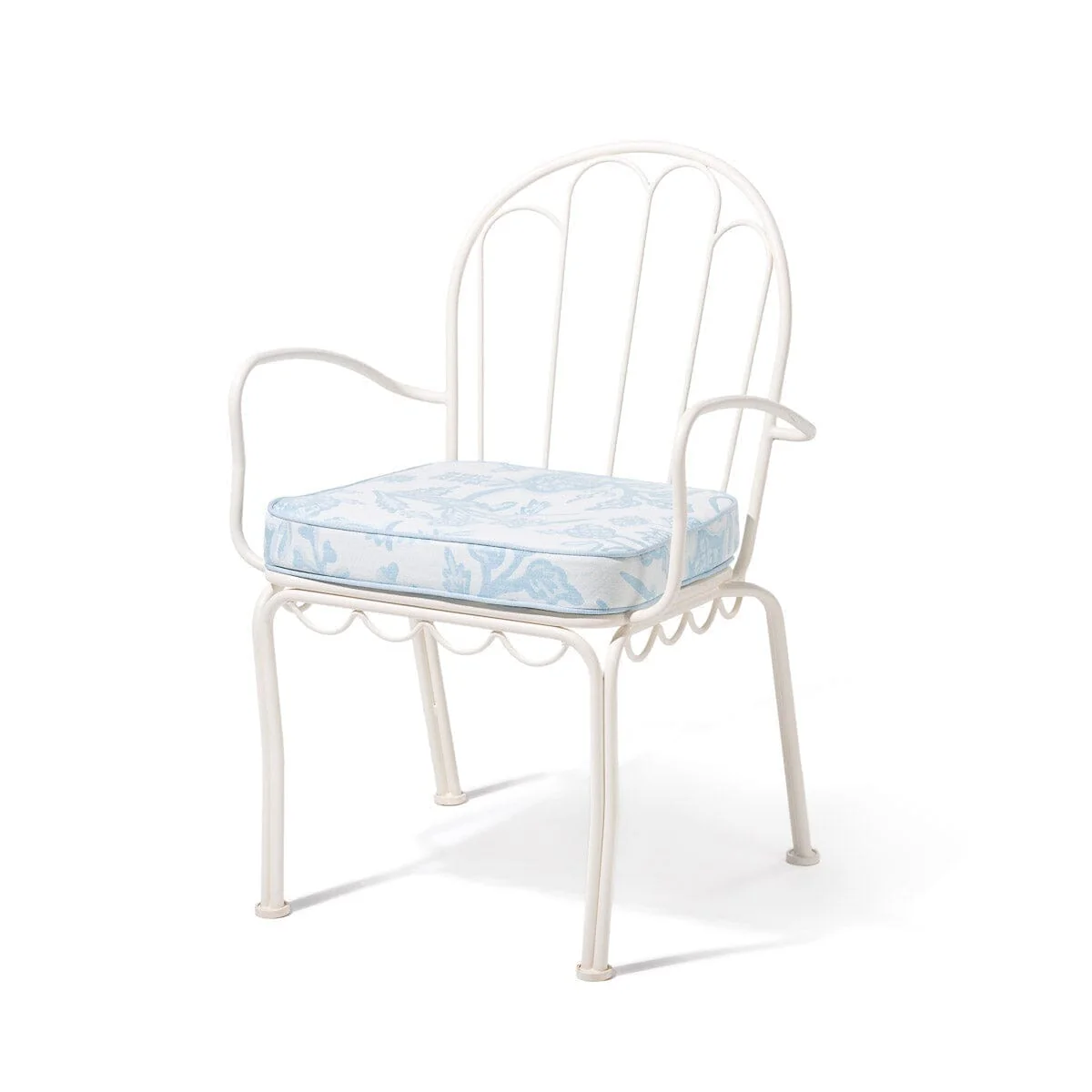 Al Fresco Dining Chair in Hanalei Bay Blue Jacquard | Antique White Frame