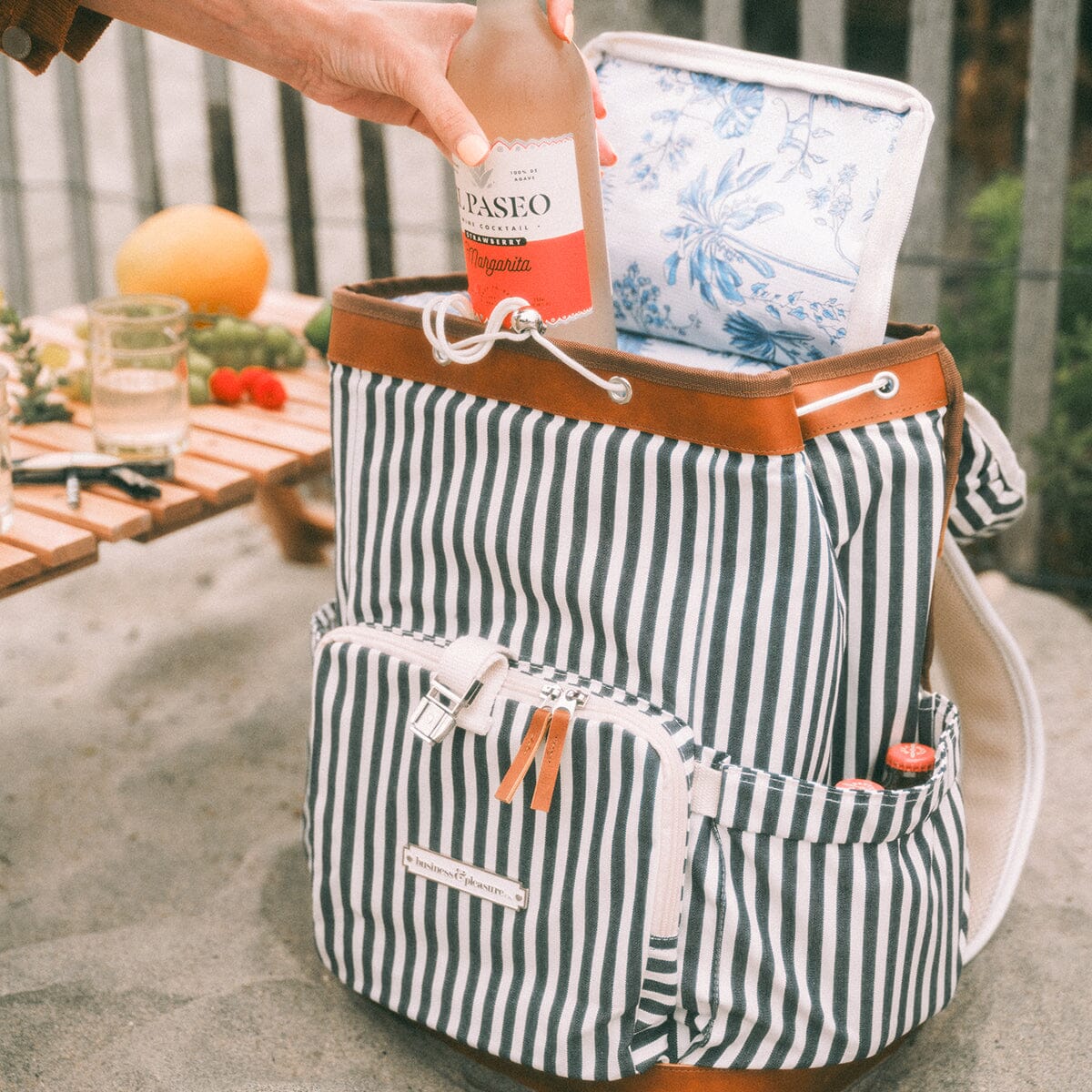 The Backpack Cooler - Laurens Navy Stripe - Image 2