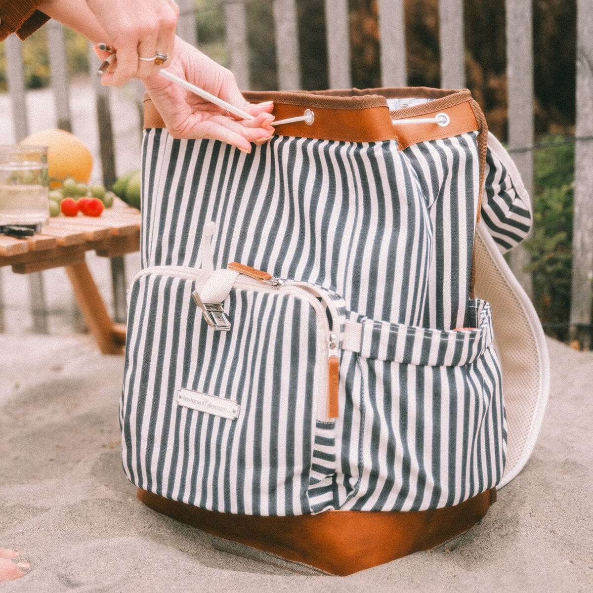 The Backpack Cooler - Laurens Navy Stripe - Image 3