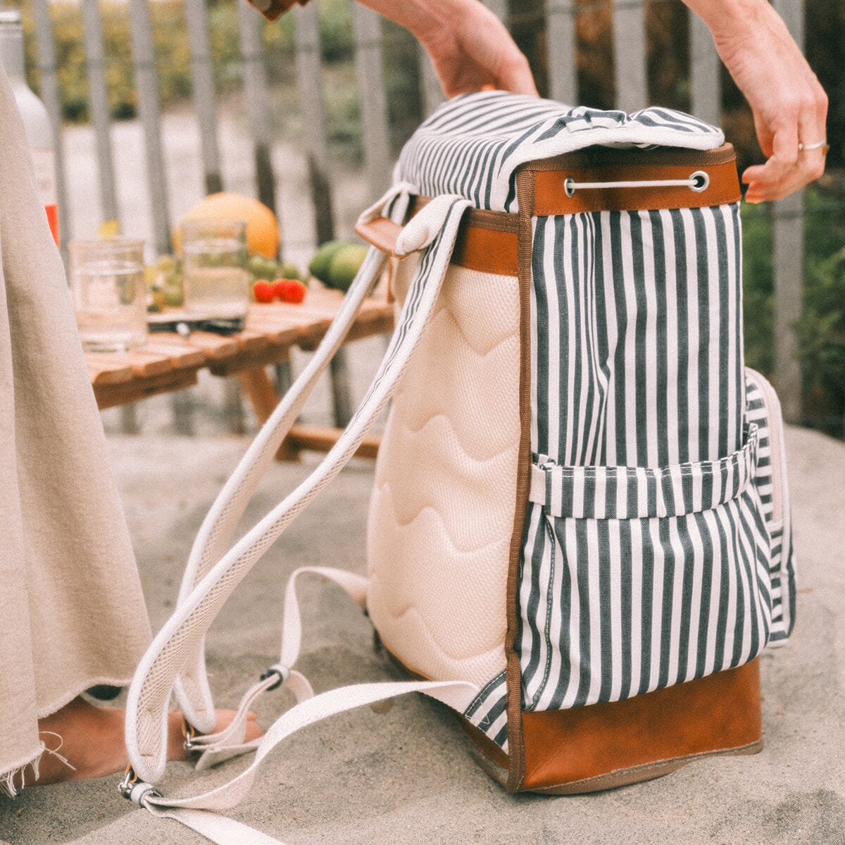 The Backpack Cooler - Laurens Navy Stripe - Image 4