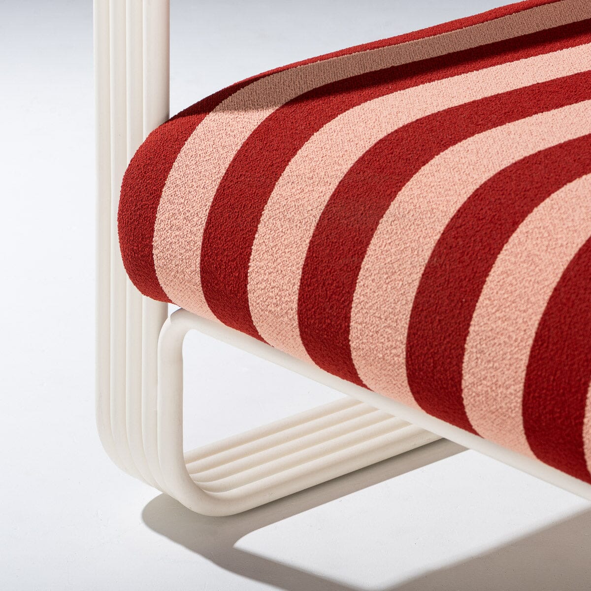 The Contini Sofa in Terracotta Stripe | Antique White Frame - Image 3