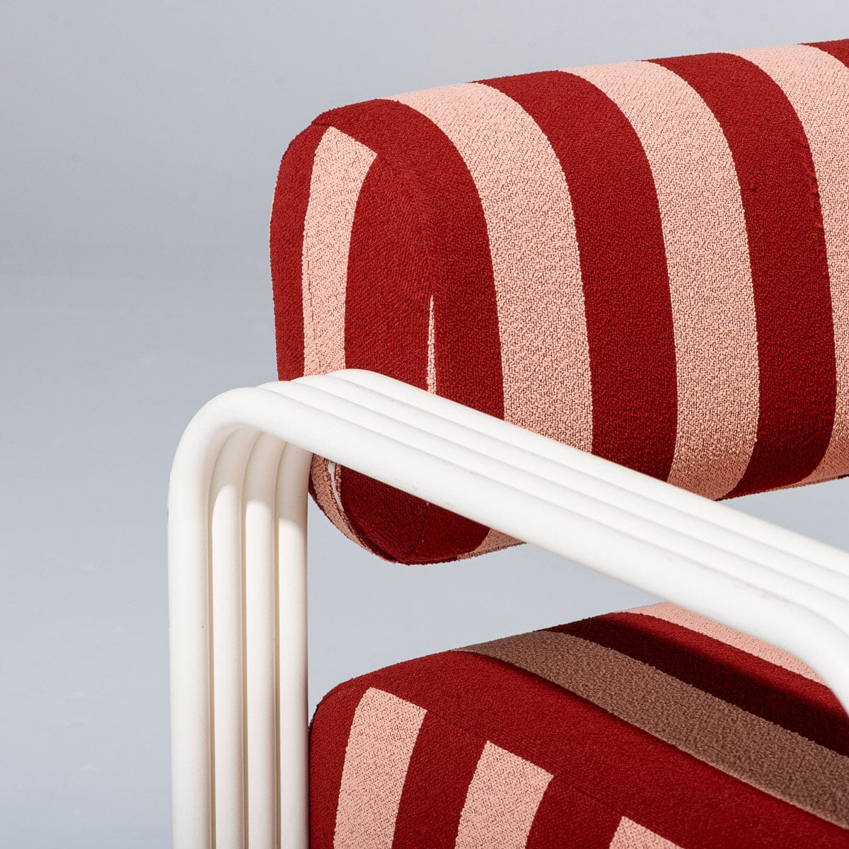 The Contini Sofa in Terracotta Stripe | Antique White Frame - Image 4