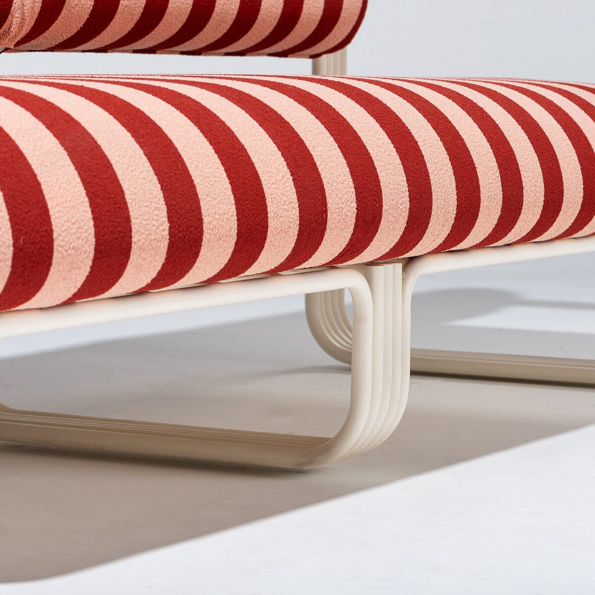 The Contini Sofa in Terracotta Stripe | Antique White Frame - Image 5