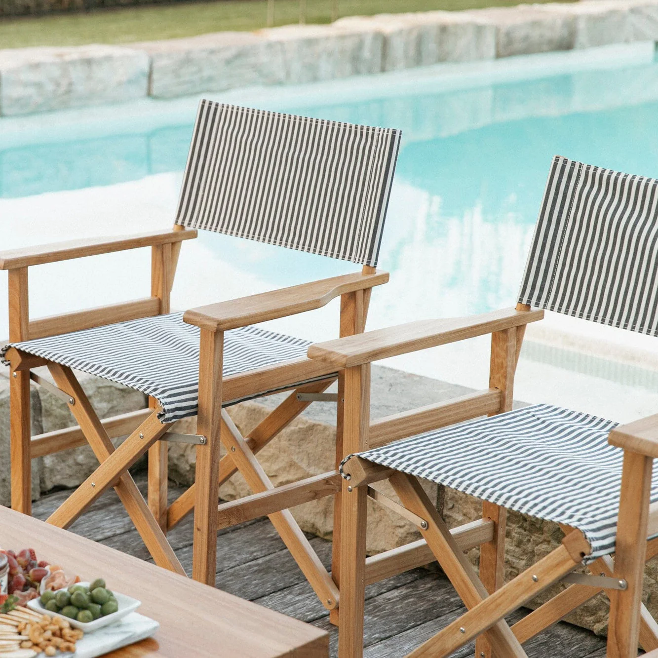 The Directors Chair - Table Height - Lauren's Navy Stripe - Image 9