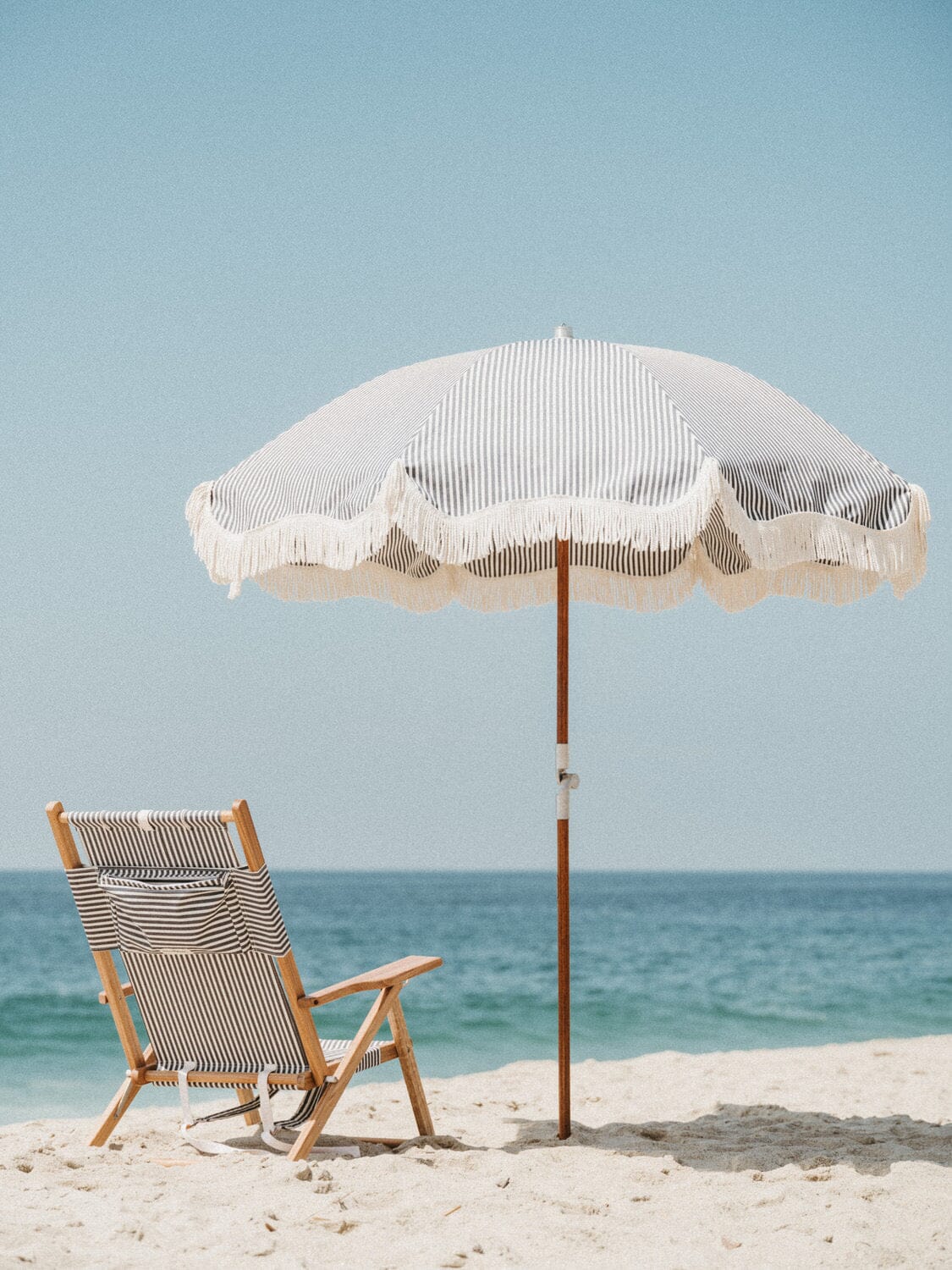 The Premium Beach Umbrella - Lauren's Navy Stripe - Image 11