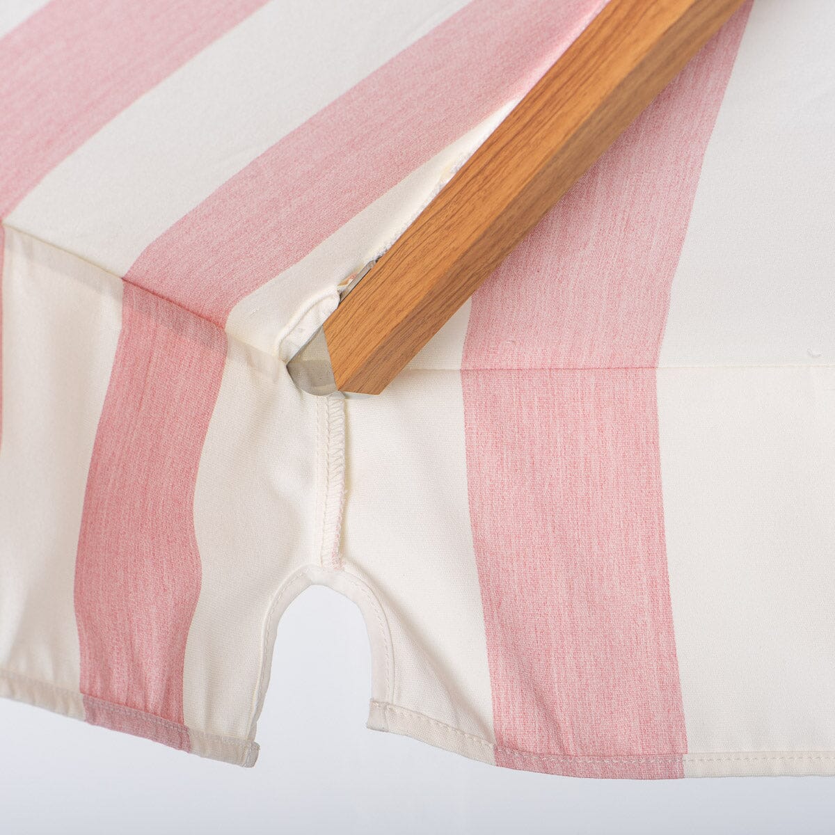 The Resort Market Umbrella in Crew Pink Stripe | Transfer Teak Frame - Image 10