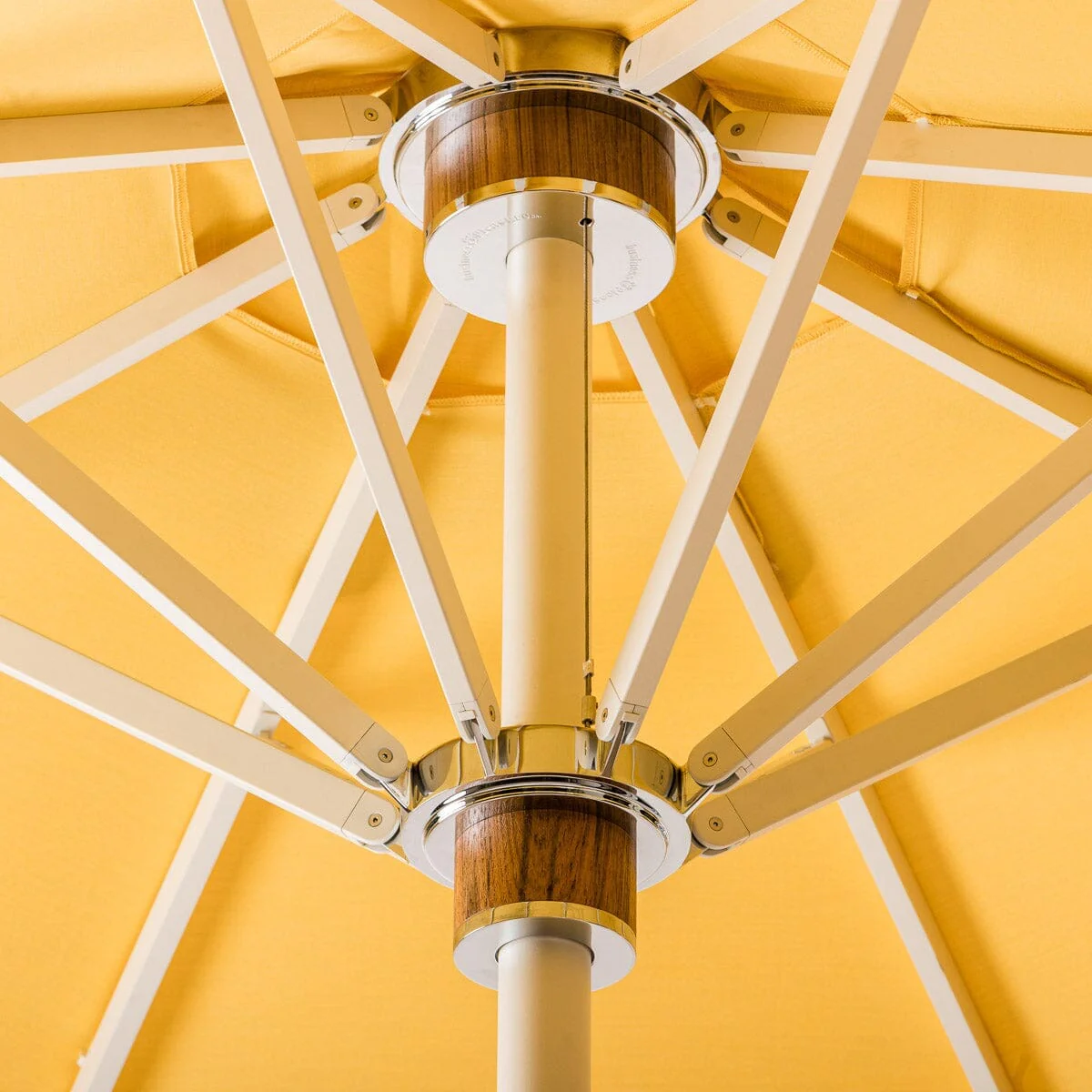 Resort Market Umbrella in Rivie Mimosa | Antique White Frame - Image 7