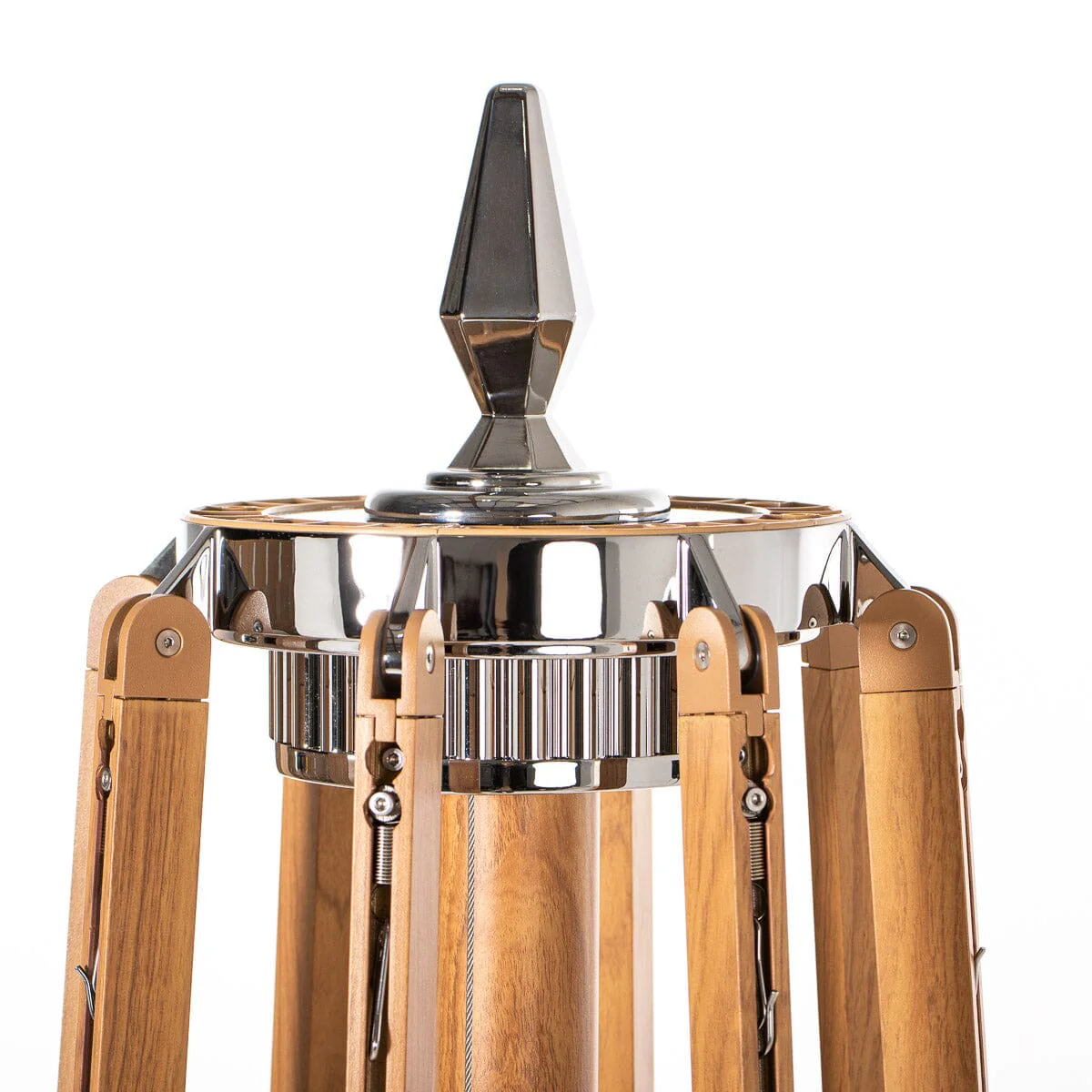 The Resort Market Umbrella in Terry Green Stripe | Transfer Teak Frame - Image 12