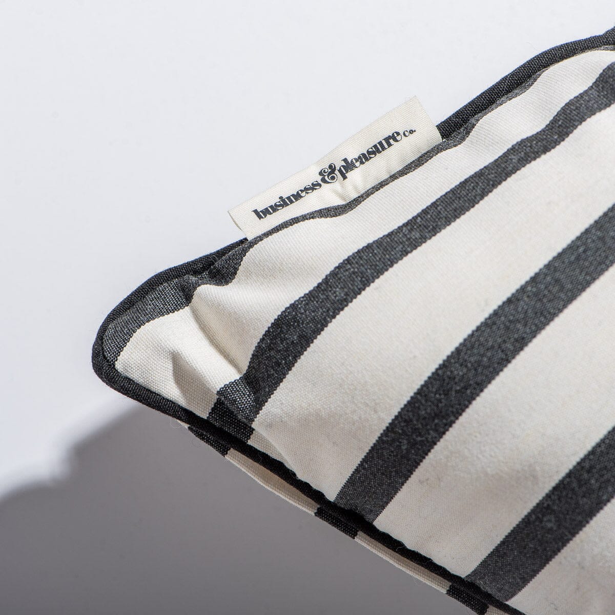 The Small Square Throw Pillow - Monaco Black Stripe - Image 3