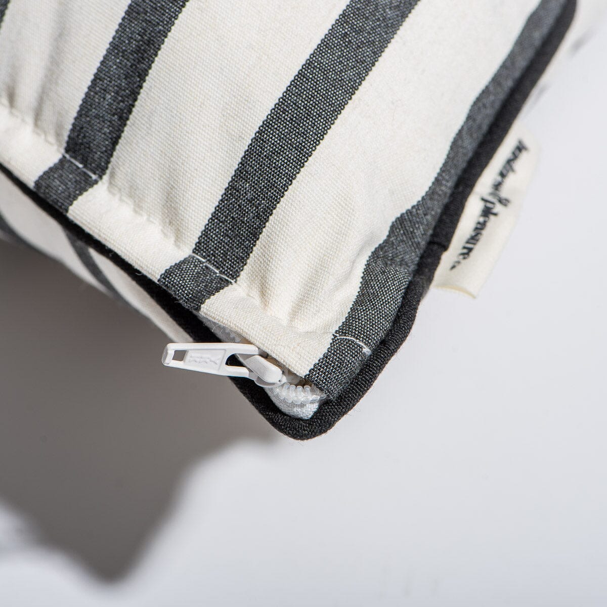 The Small Square Throw Pillow - Monaco Black Stripe - Image 4