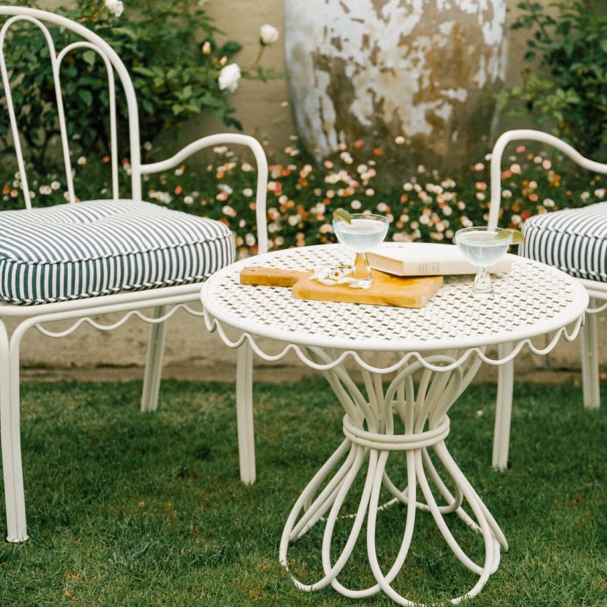 The Al Fresco Chair Cushion - Lauren's Navy Stripe - Image 7