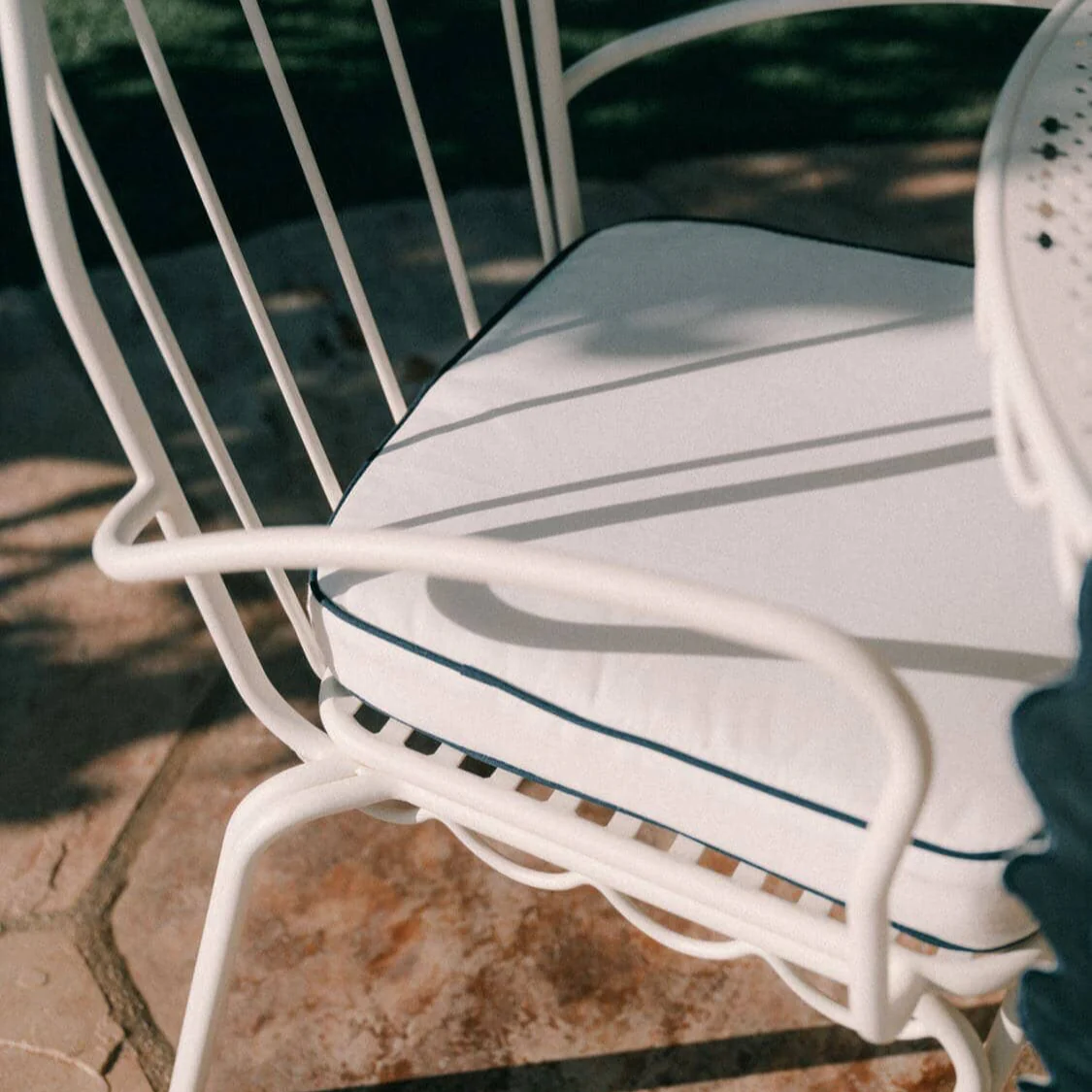 The Al Fresco Dining Chair Cushion - Rivie White - Image 2