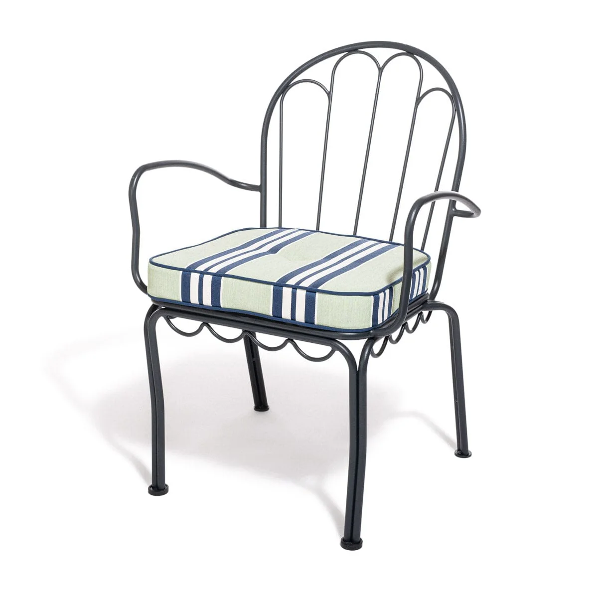 The Al Fresco Dining Chair Cushion x Julia Berolzheimer in Green Stripes - Image 6