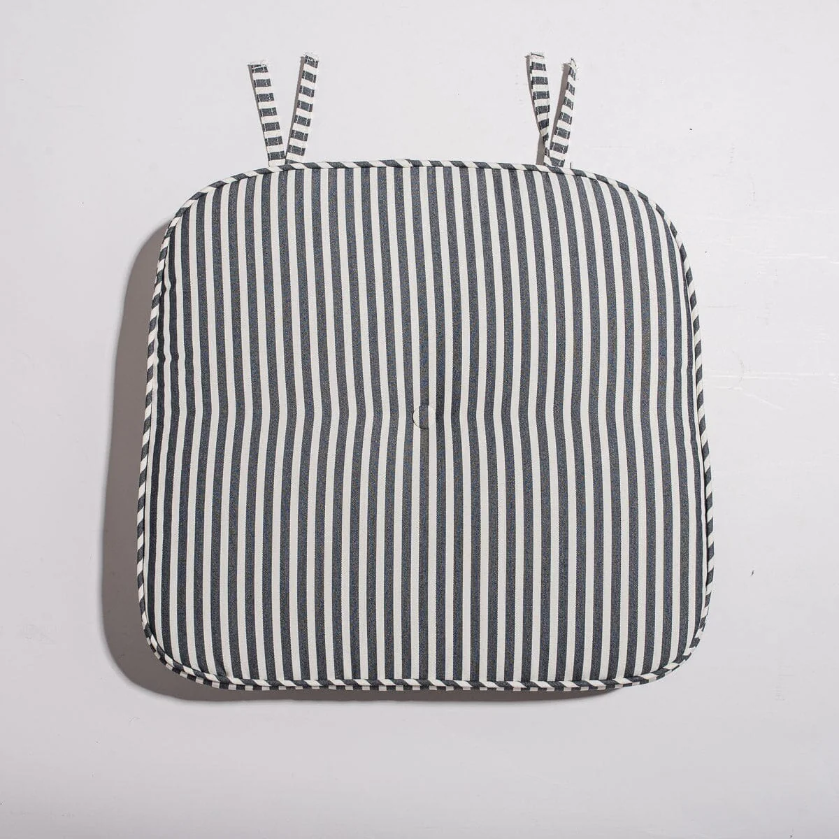 The Al Fresco Dining Chair in Lauren's Navy Stripe | Antique White Frame - Image 4