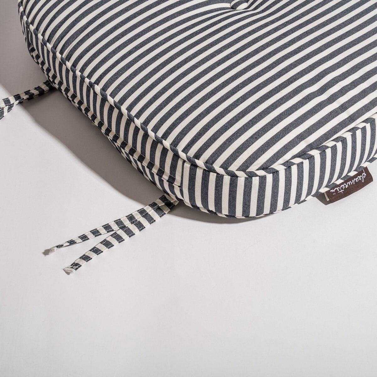 The Al Fresco Dining Chair in Lauren's Navy Stripe | Antique White Frame - Image 5
