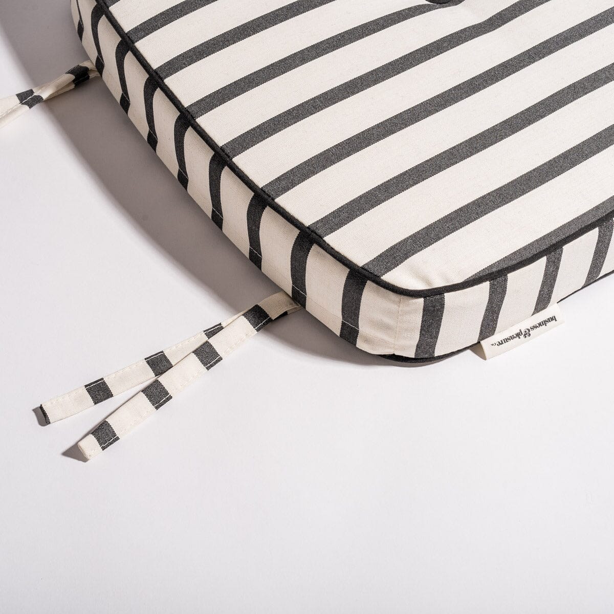 The Al Fresco Dining Chair in Monaco Black Stripe | Antique White Frame - Image 4