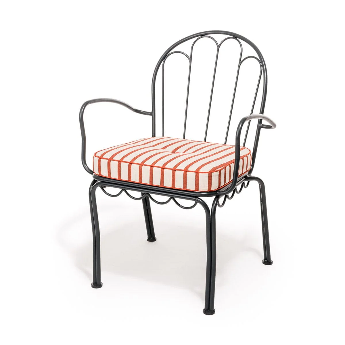 The Al Fresco Dining Chair in Monaco Le Sirenuse Stripe | Vintage Black Frame