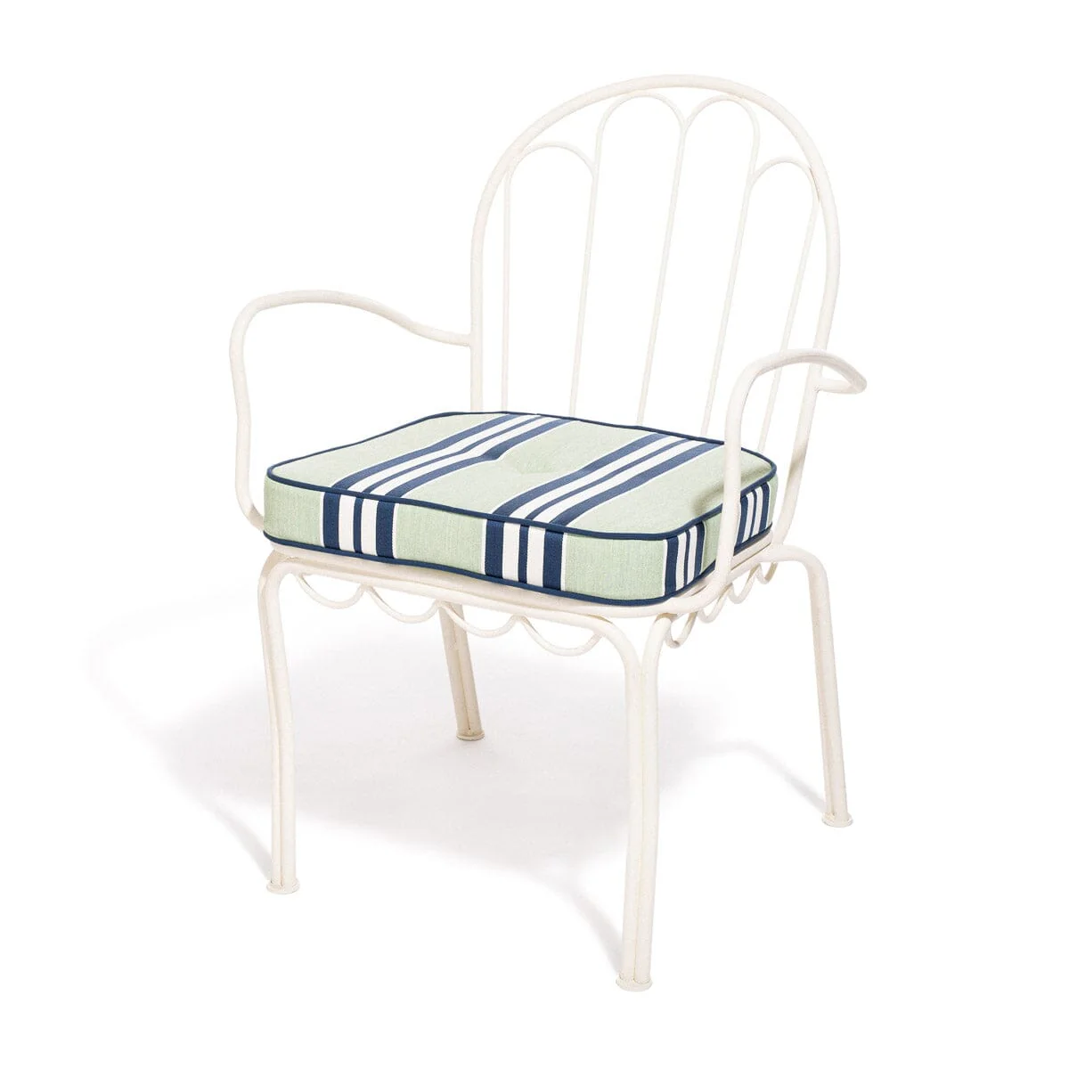 The Al Fresco Dining Chair Cushion x Julia Berolzheimer in Green Stripes - Image 5