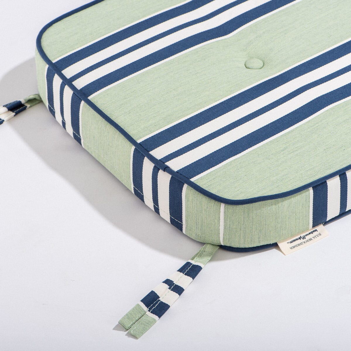 The Al Fresco Dining Chair Cushion x Julia Berolzheimer in Green Stripes - Image 4