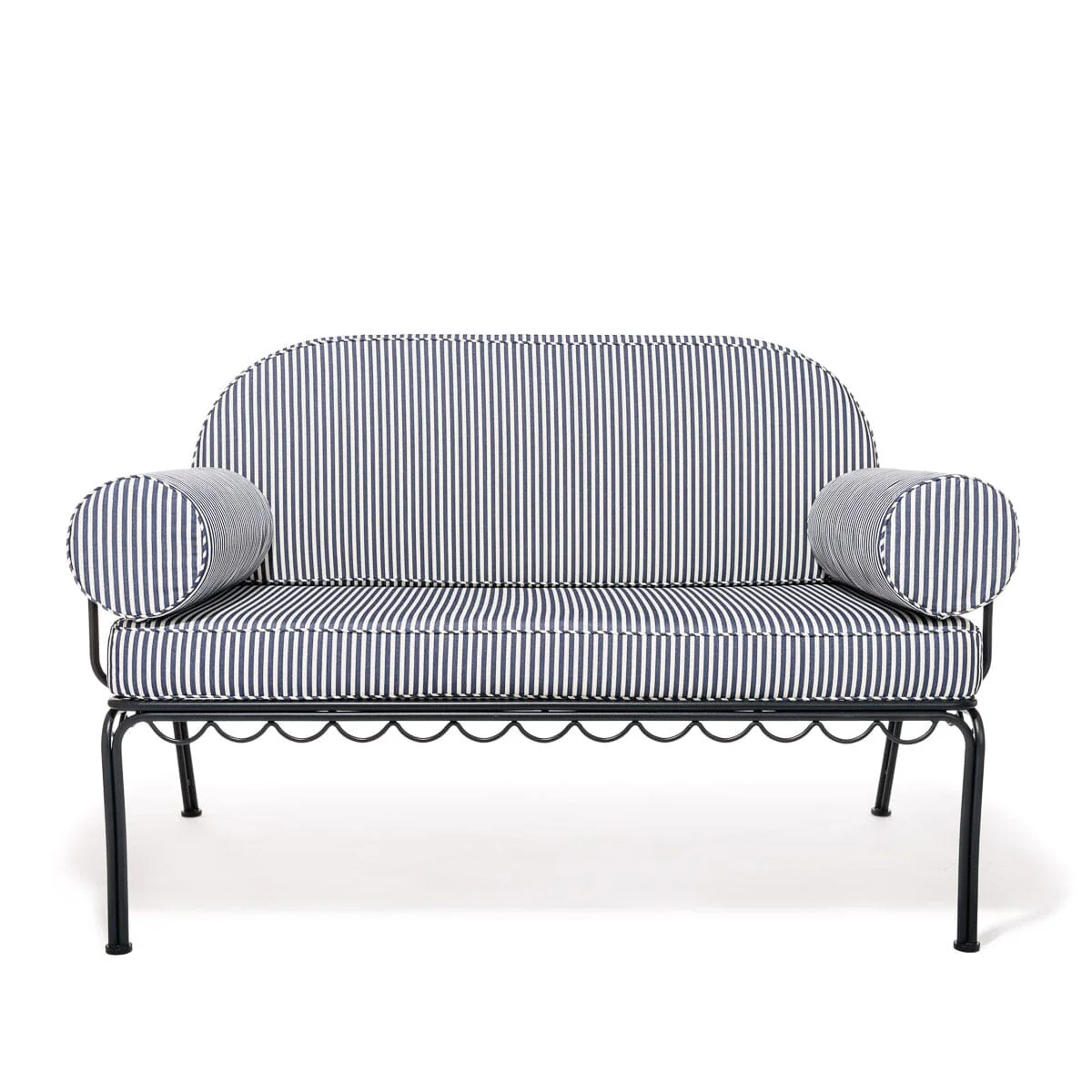 The Al Fresco Love Seat Cushion Cover Set - Lauren's Navy Stripe - Image 5
