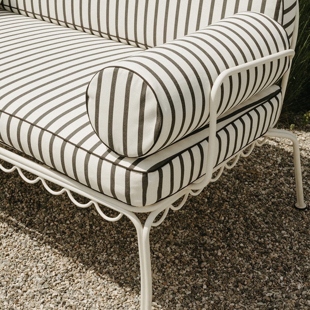 The Al Fresco Love Seat Cushion Cover Set - Monaco Black Stripe - Image 11