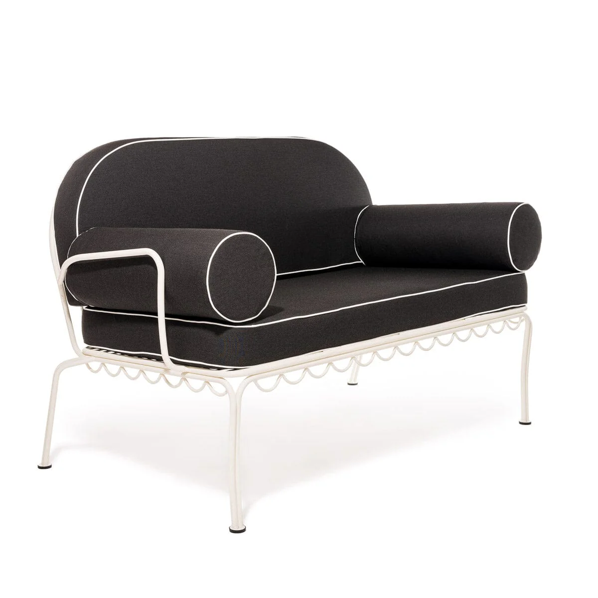 The Al Fresco Love Seat Cushion Cover Set - Rivie Black - Image 4