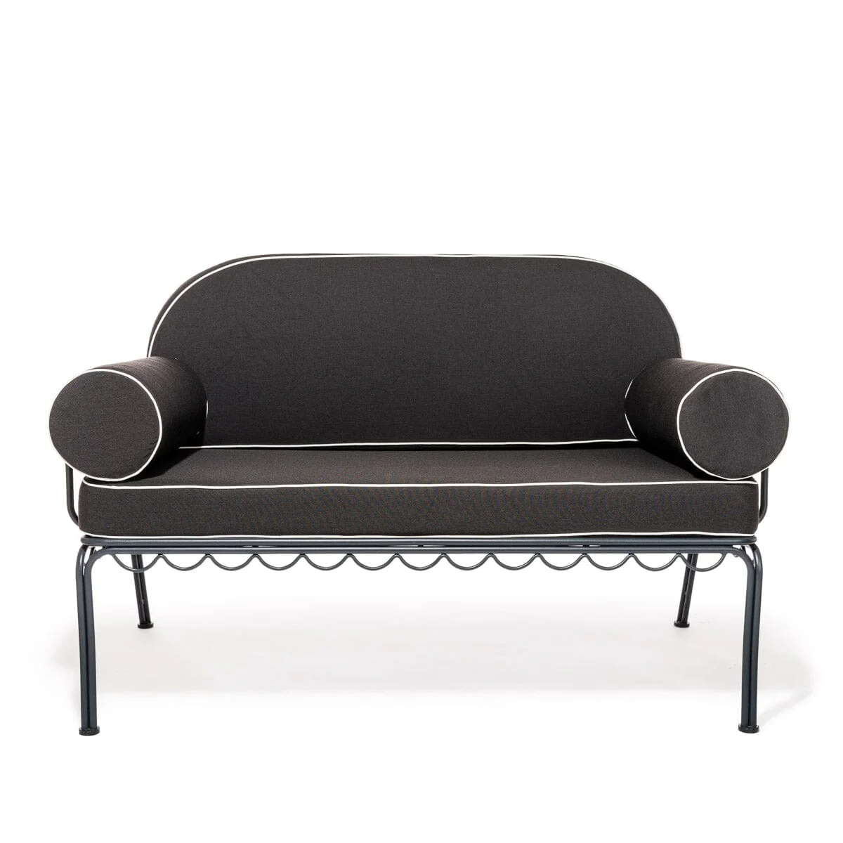 The Al Fresco Love Seat Cushion Cover Set - Rivie Black - Image 6