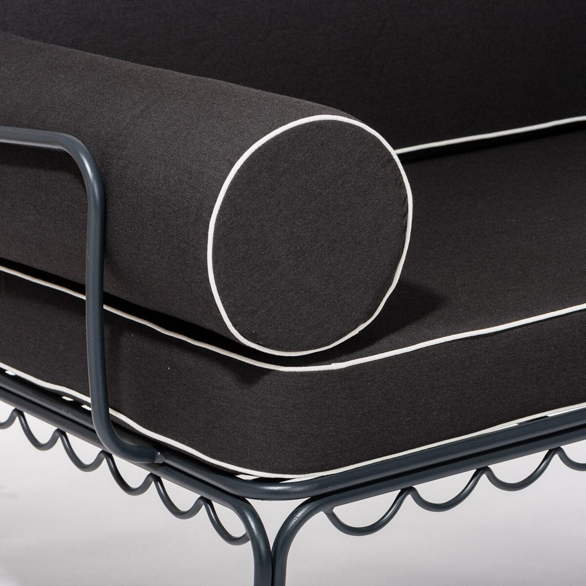 The Al Fresco Love Seat Cushion Cover Set - Rivie Black - Image 8