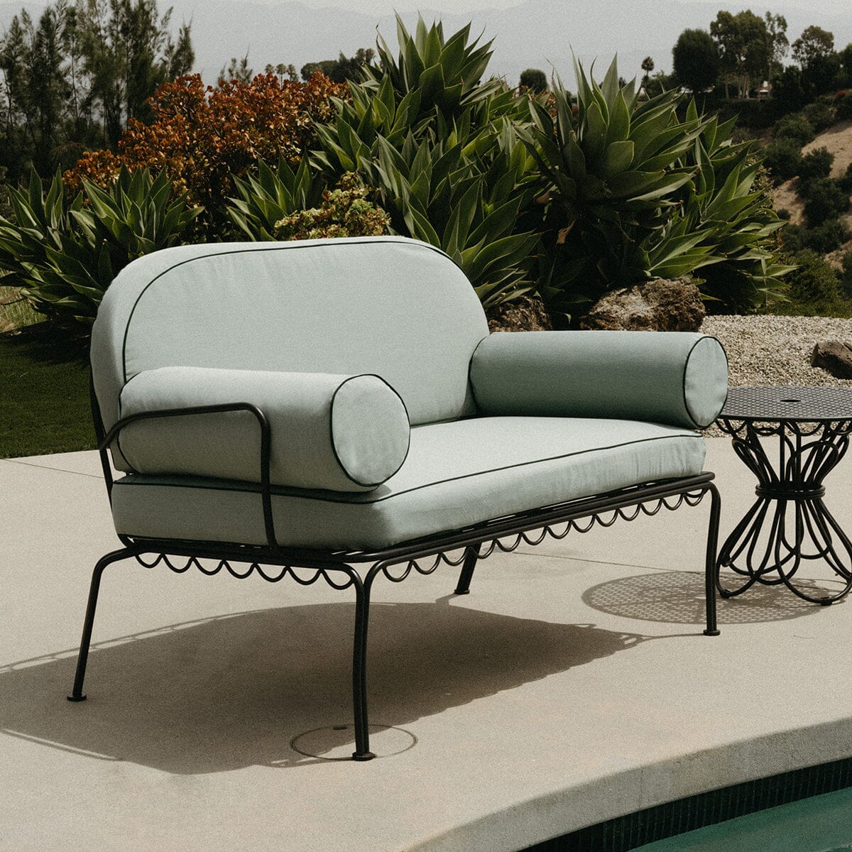 The Al Fresco Love Seat Cushion Cover Set - Rivie Green - Image 10