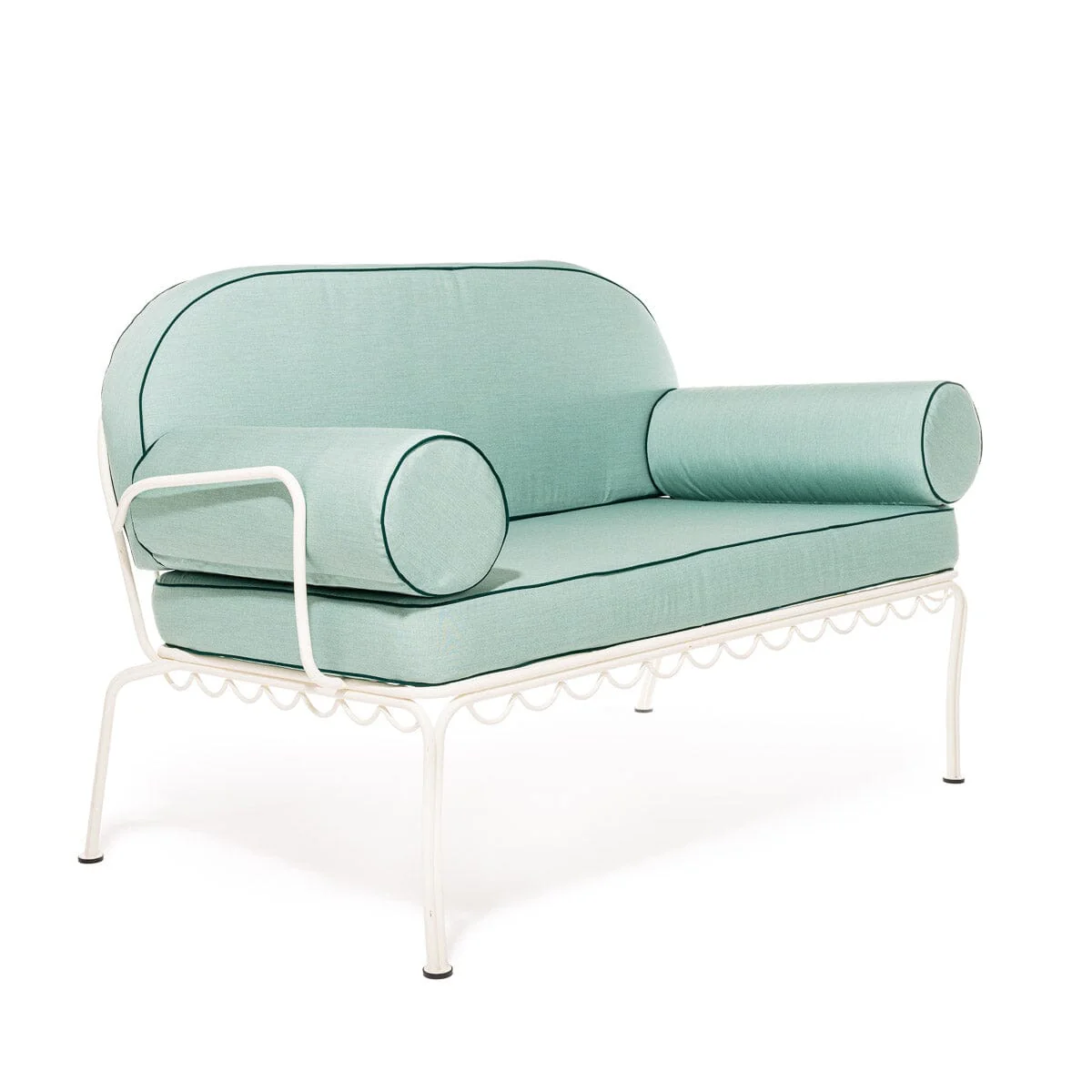 The Al Fresco Love Seat Cushion Cover Set - Rivie Green - Image 4
