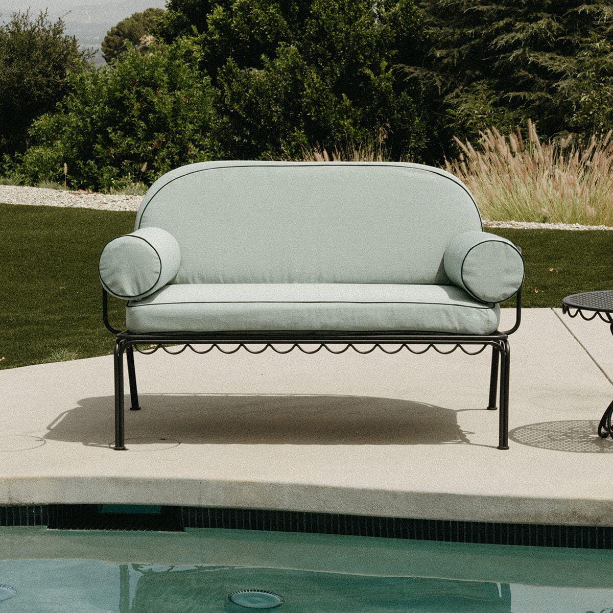 The Al Fresco Love Seat Cushion Cover Set - Rivie Green - Image 9