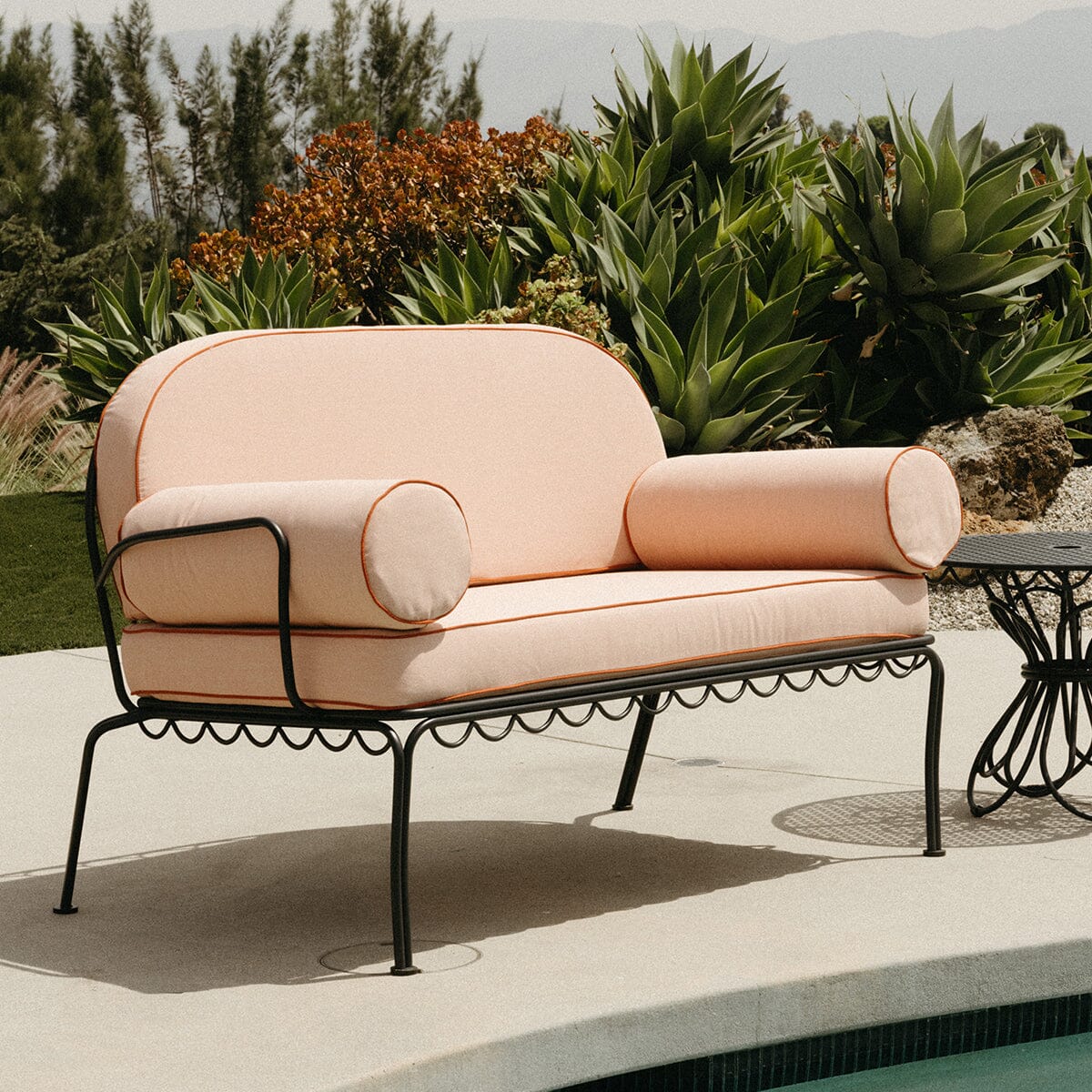 The Al Fresco Love Seat Cushion Cover Set - Rivie Pink - Image 10