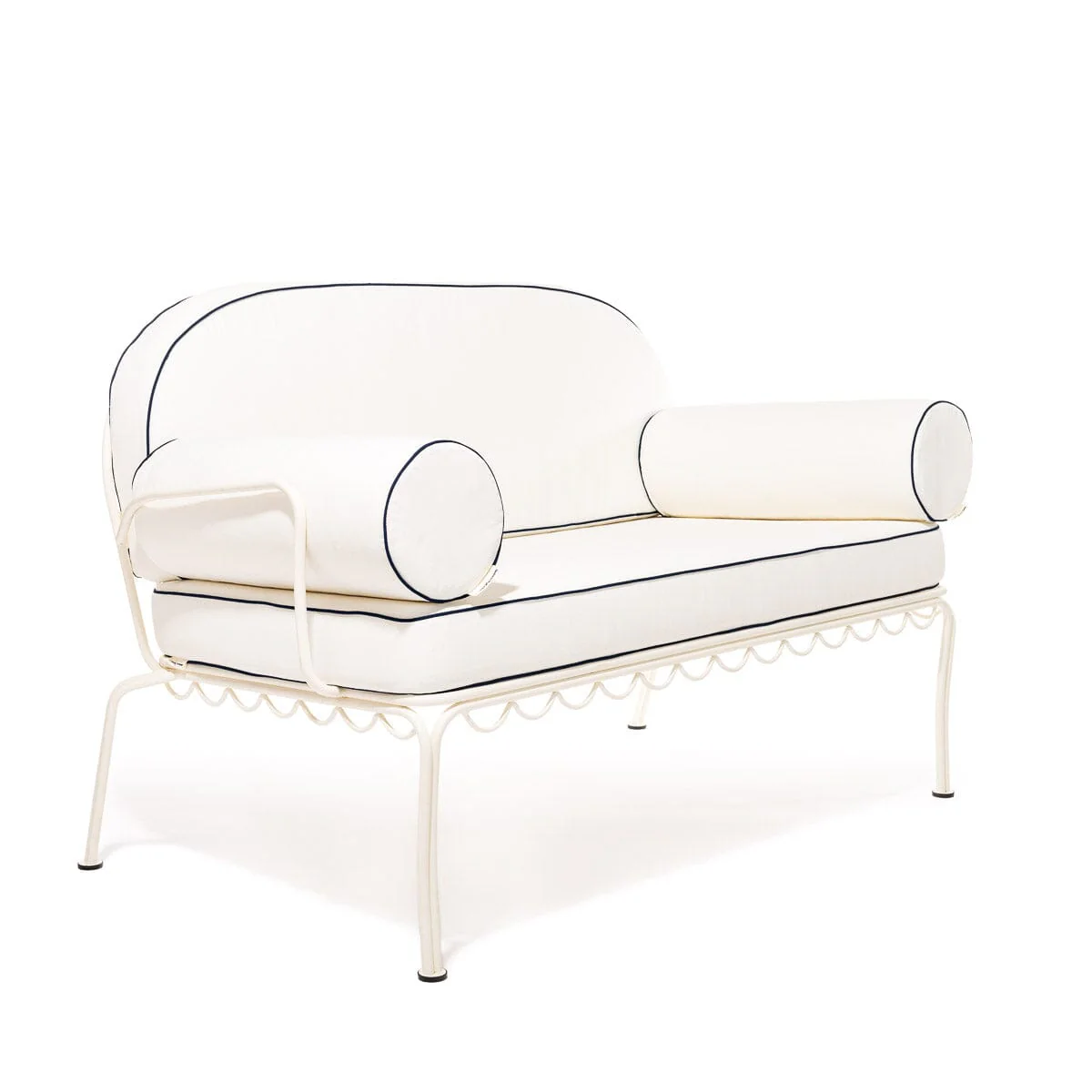 The Al Fresco Love Seat Cushion Cover Set - Rivie White - Image 3