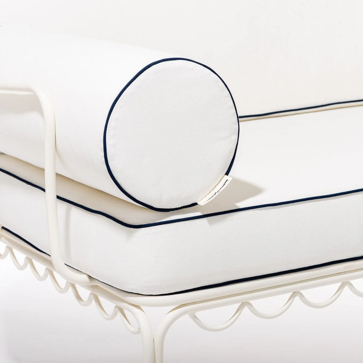 The Al Fresco Love Seat Cushion Cover Set - Rivie White - Image 4