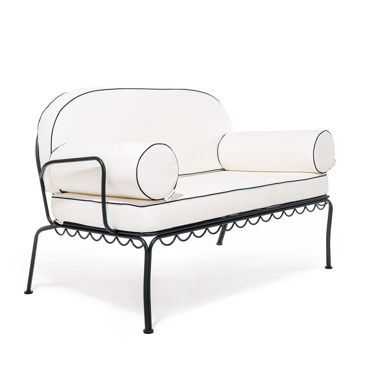 The Al Fresco Love Seat Cushion Cover Set - Rivie White - Image 6