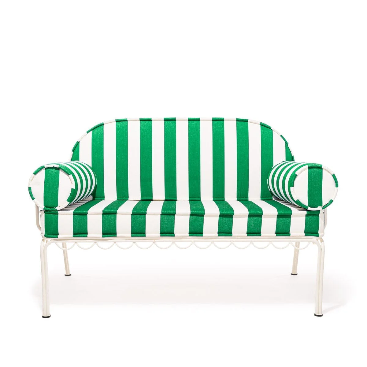 The Al Fresco Love Seat Slip Cover Set - Crew Canyon Green Stripe - Image 2
