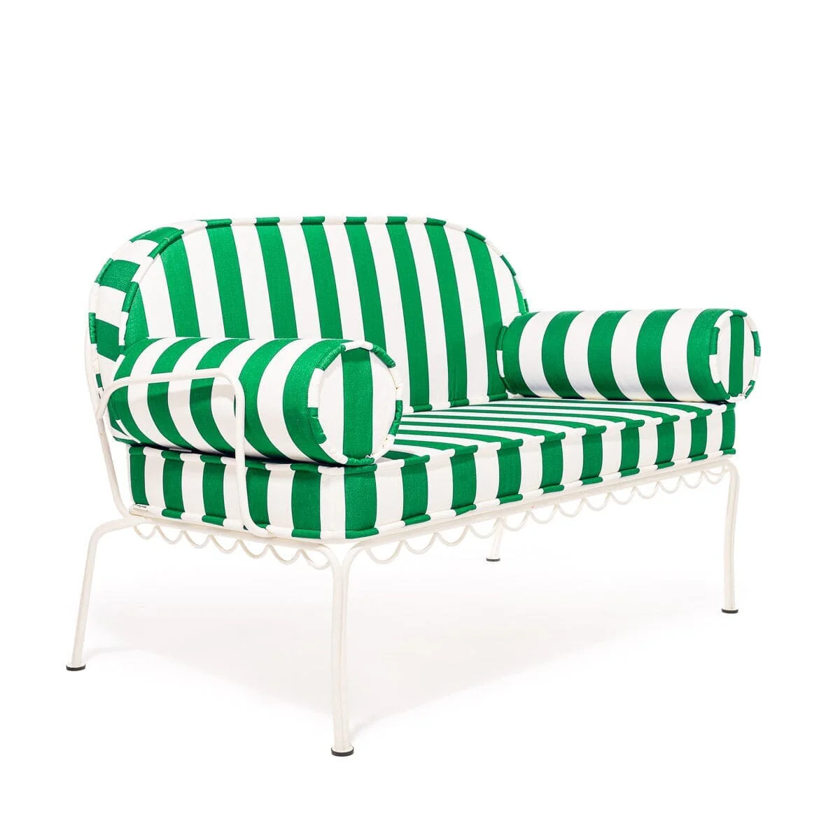 The Al Fresco Love Seat Slip Cover Set - Crew Canyon Green Stripe - Image 3
