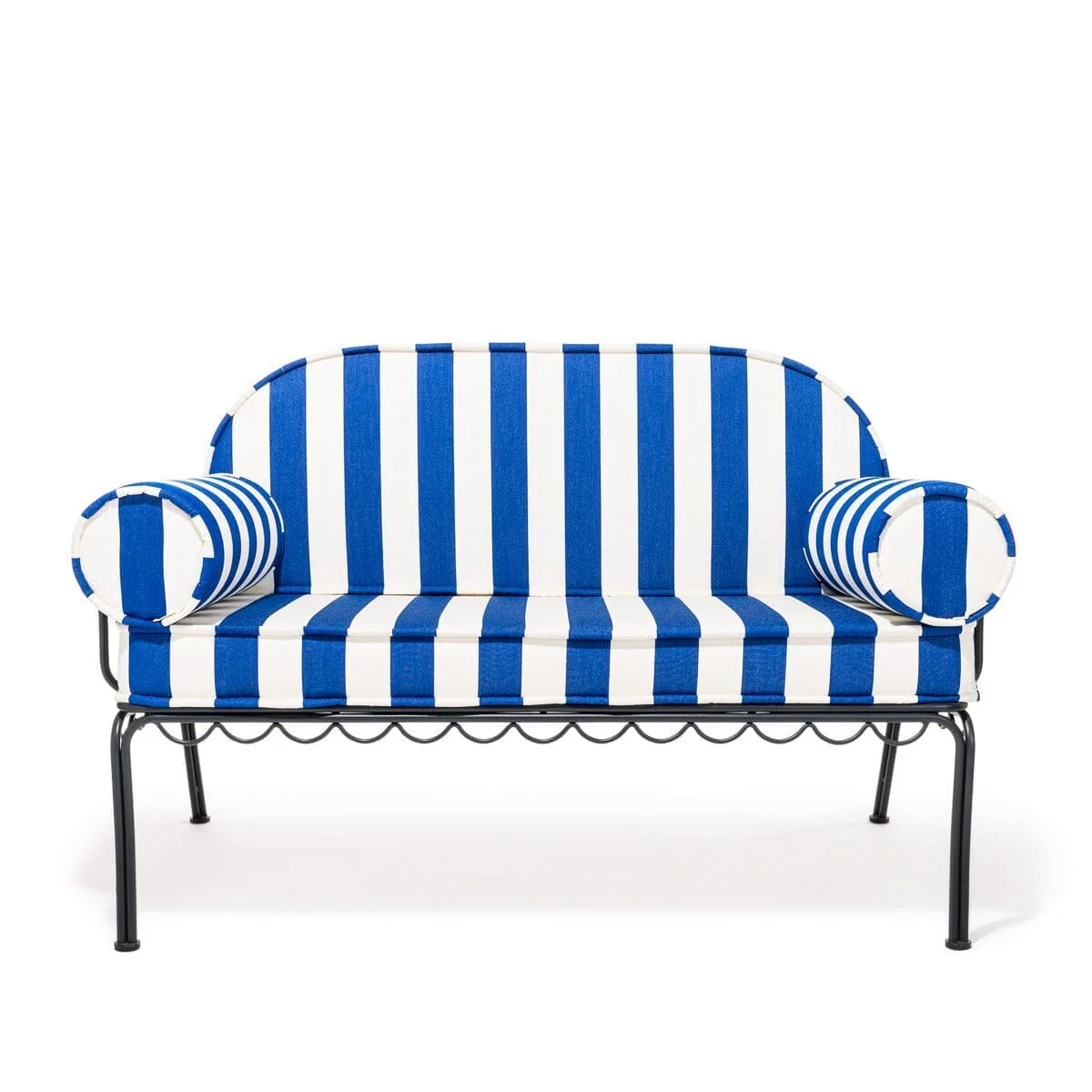 The Al Fresco Love Seat Slip Cover Set - Crew Mediterranean Blue Stripe - Image 6