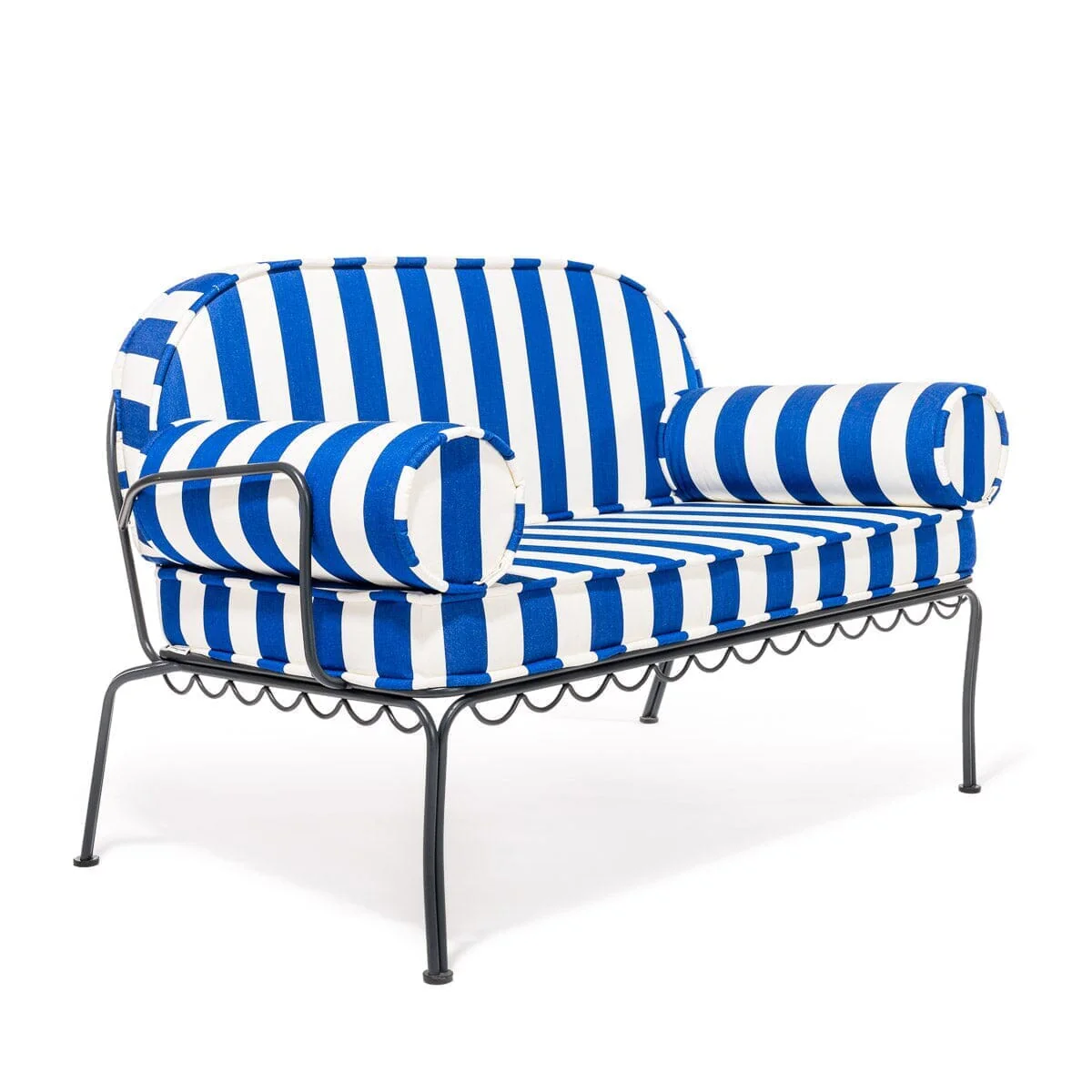 The Al Fresco Love Seat Slip Cover Set - Crew Mediterranean Blue Stripe - Image 7