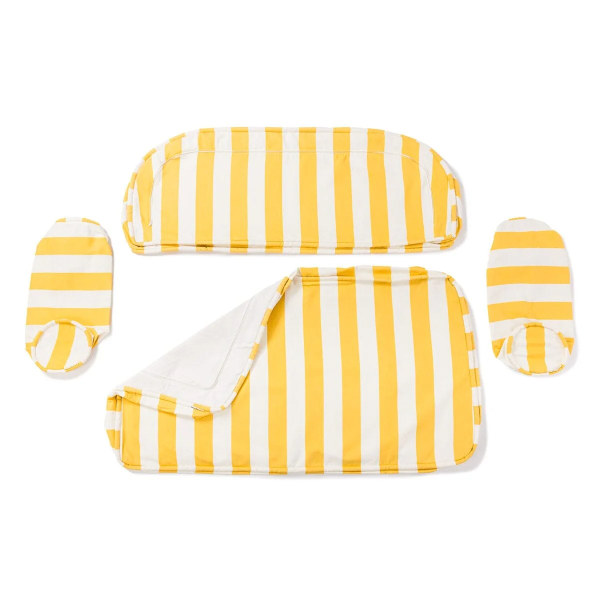 The Al Fresco Love Seat Slip Cover Set - Crew Mimosa Yellow Stripe