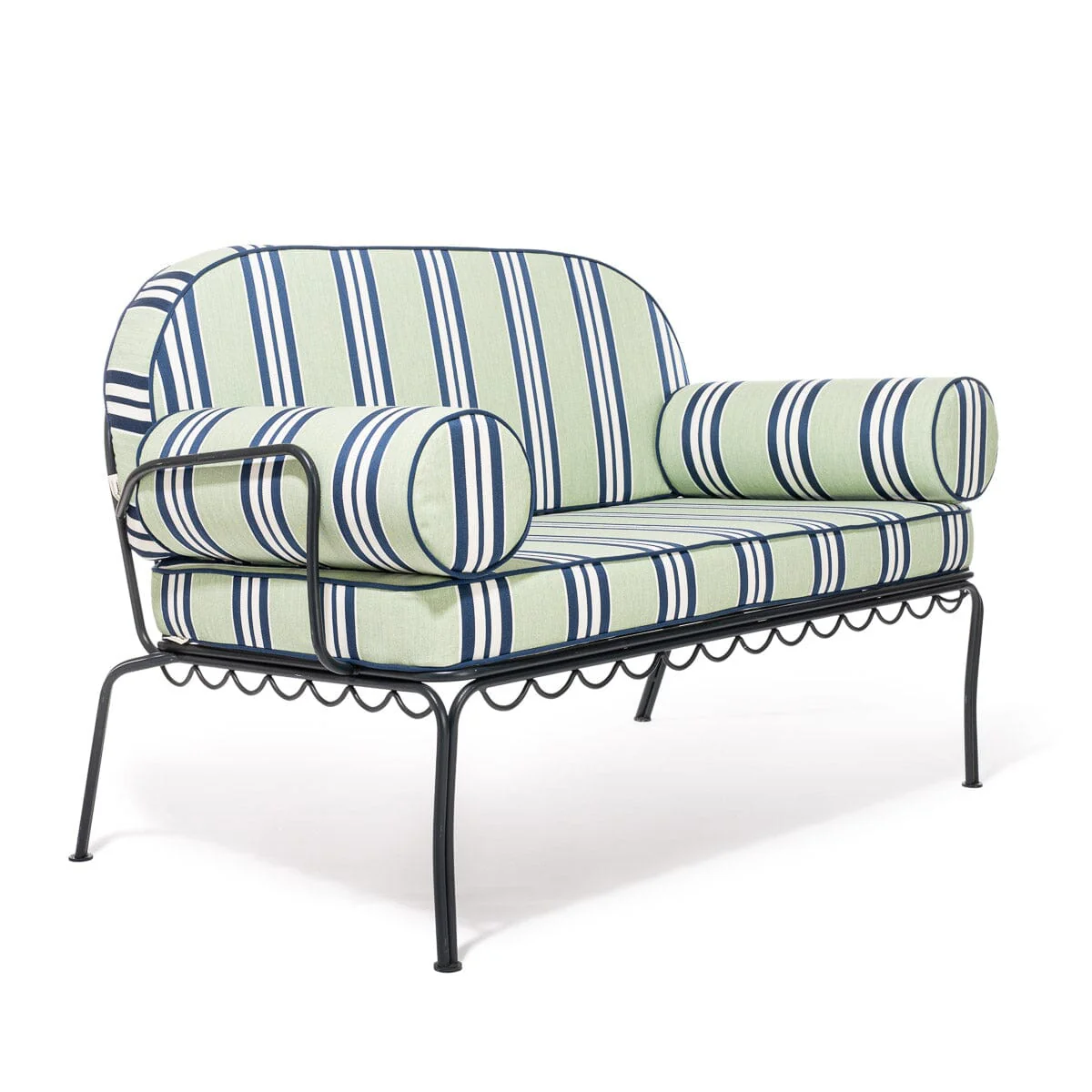 The Al Fresco Love Seat Slip Cover Set x Julia Berolzheimer in Green Stripes - Image 7