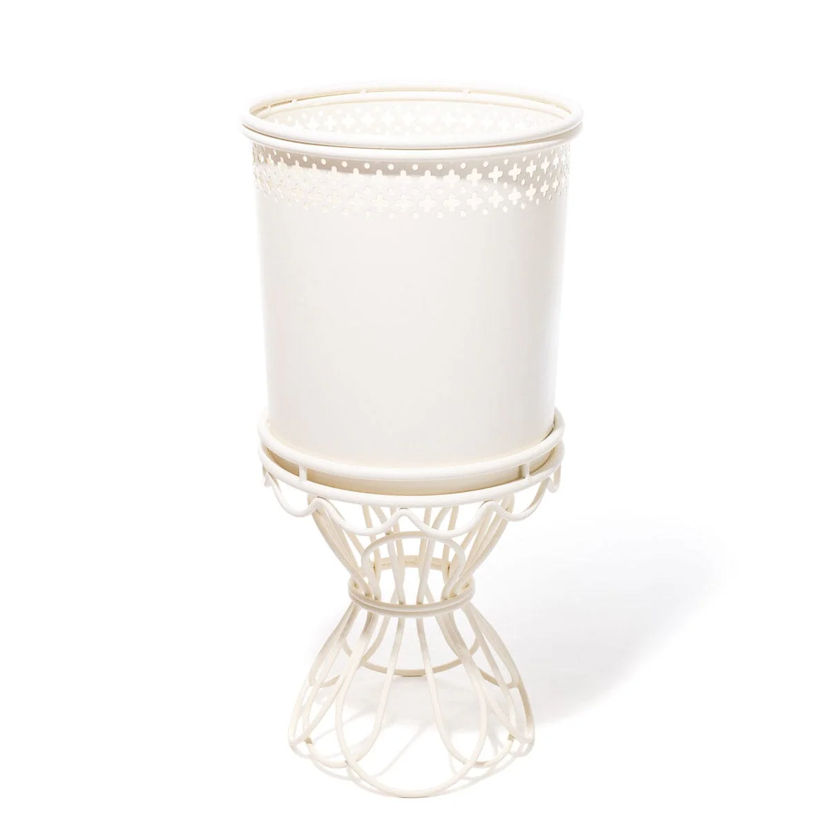 Al Fresco Small Planter & Stand - Antique White