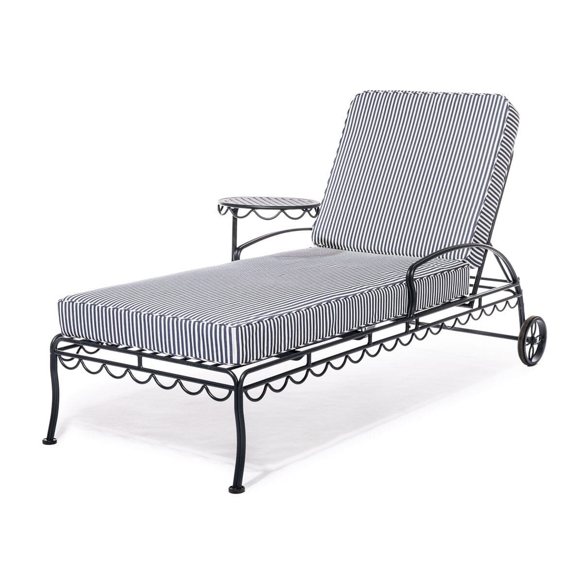 The Al Fresco Sun Lounger in Lauren's Navy Stripe | Vintage Black Frame