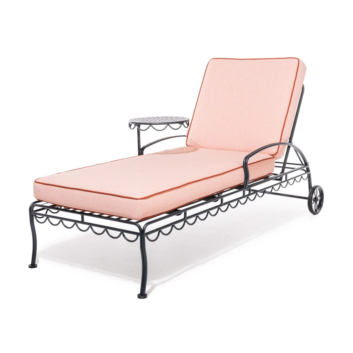 The Al Fresco Sun Lounger in Rivie Pink | Vintage Black Frame