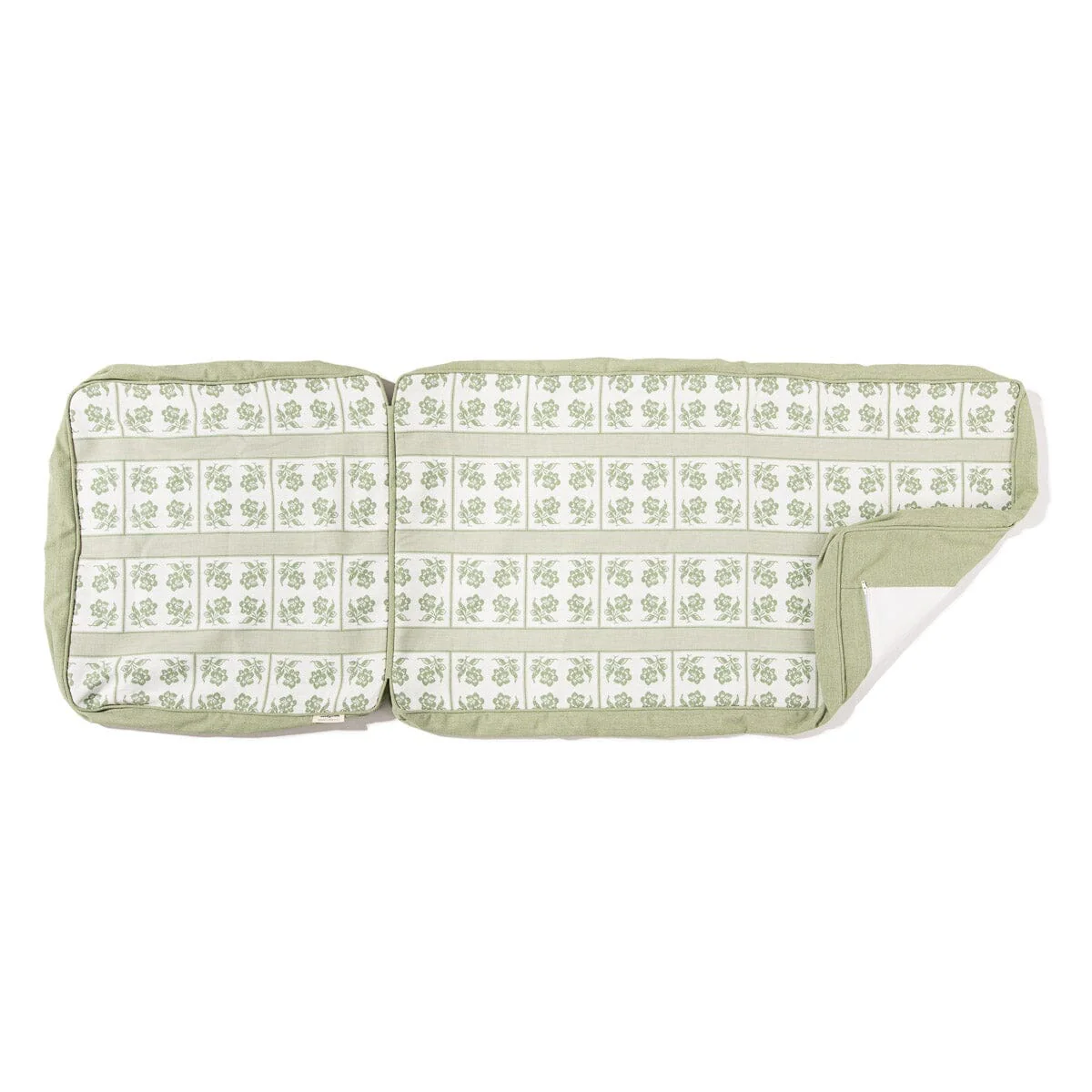 The Al Fresco Sun Lounger x Julia Berolzheimer in Jacquard Green | Antique White Frame - Image 3