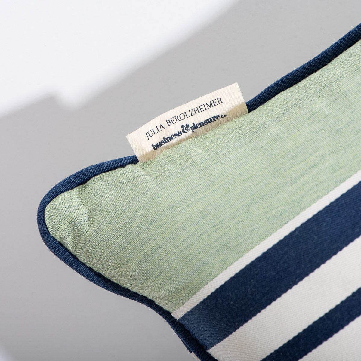 The Euro Throw Pillow x Julia Berolzheimer in Green Stripes - Image 5