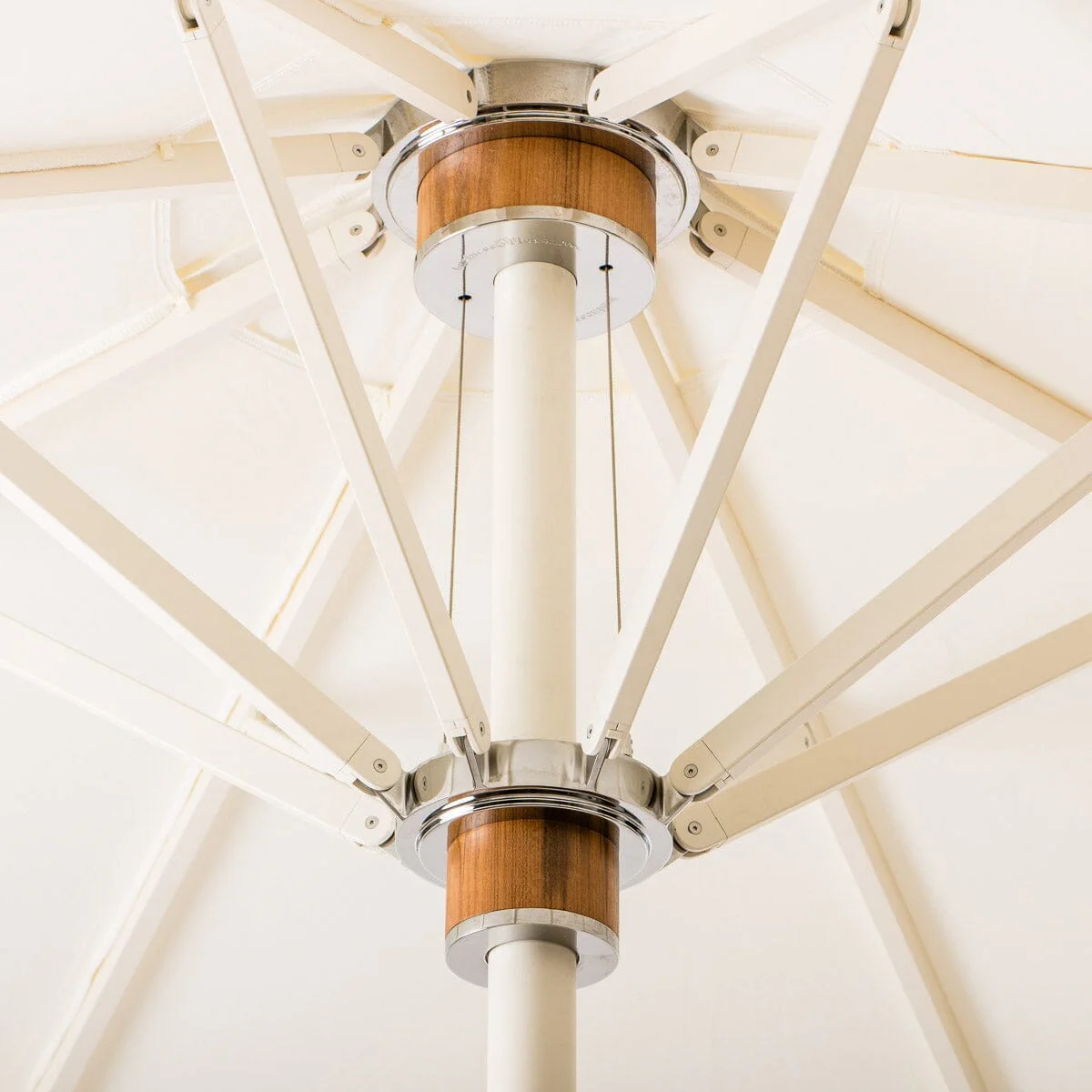 The Resort Market Umbrella in Antique White | 10' Antique White Frame - Image 3