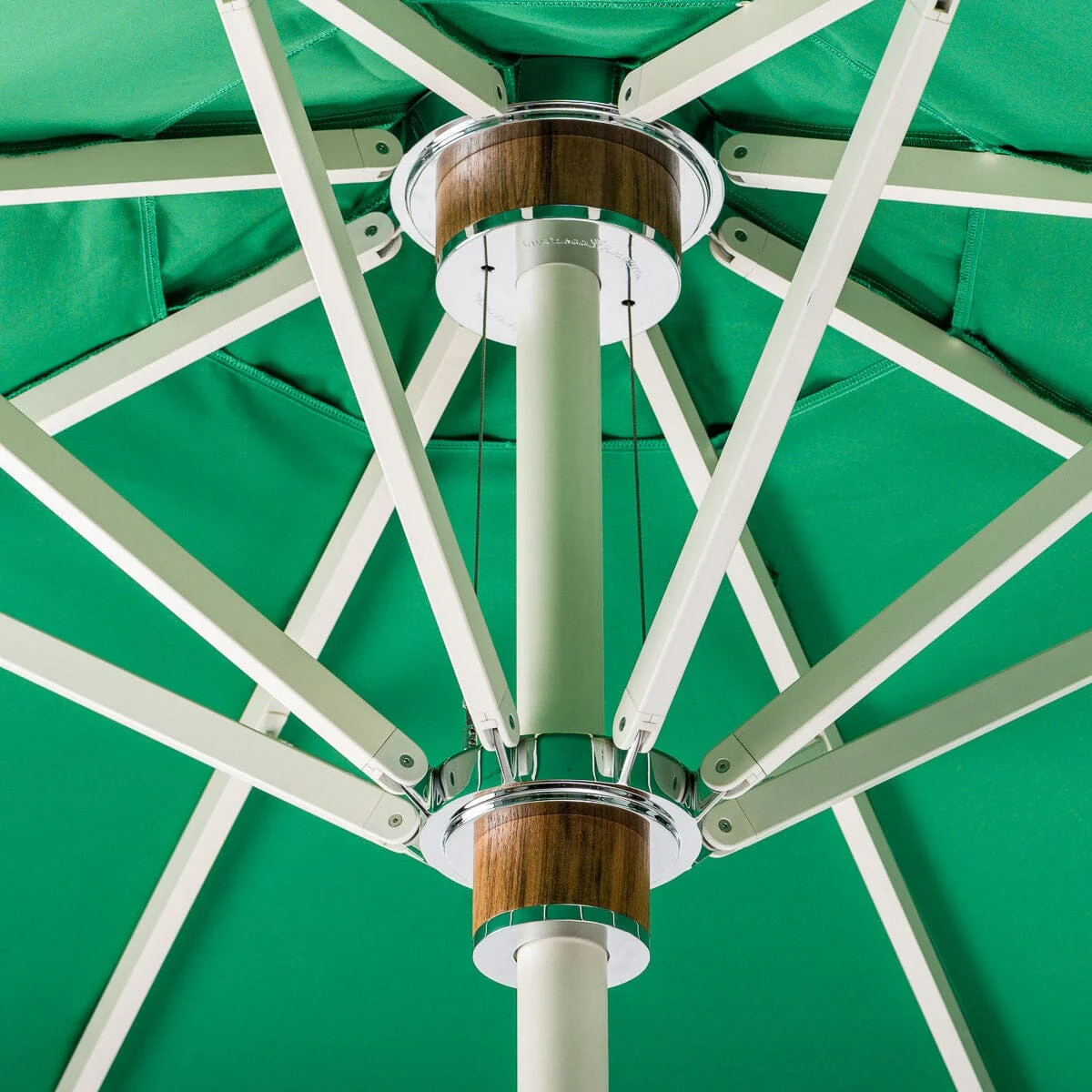 The Resort Market Umbrella in Border Valance Canyon Green | 8' Antique White Frame - Image 3