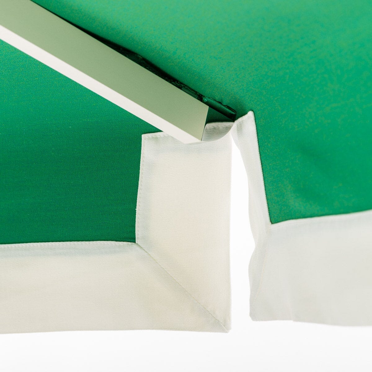 The Resort Market Umbrella in Border Valance Canyon Green | 8' Antique White Frame - Image 9